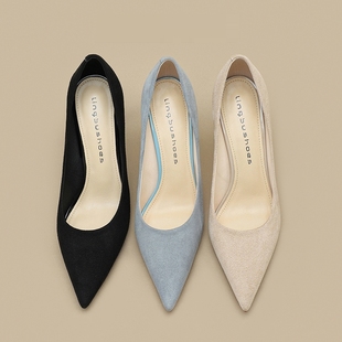 真皮黑色高跟鞋女春秋职业工作礼仪销售久站不累脚小码单鞋313233