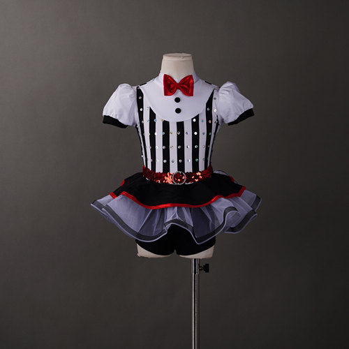万圣节小丑女cos服黑白条纹
