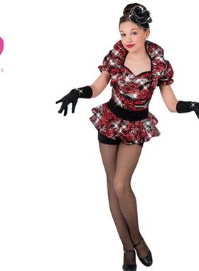 新款儿童成人女踢踏舞爵士舞演出服舞台表演服亮片16337芮其儿