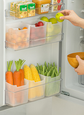 冰箱收纳盒侧门食品级冷冻盒日式透明食物储物盒塑料保鲜盒