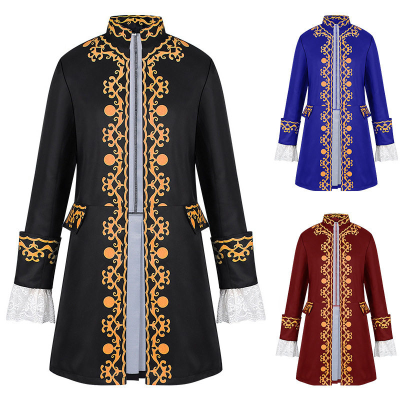 亚马逊男子殖民军事燕尾服服装18世纪中世纪摄政时期的燕尾服夹克