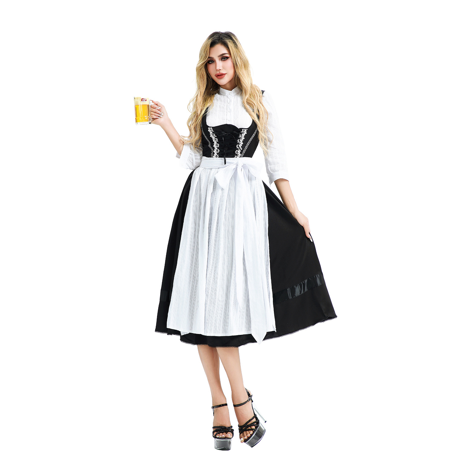 巴伐利亚女士传统德国啤酒节服装慕尼黑狂欢节表演服Dirndl