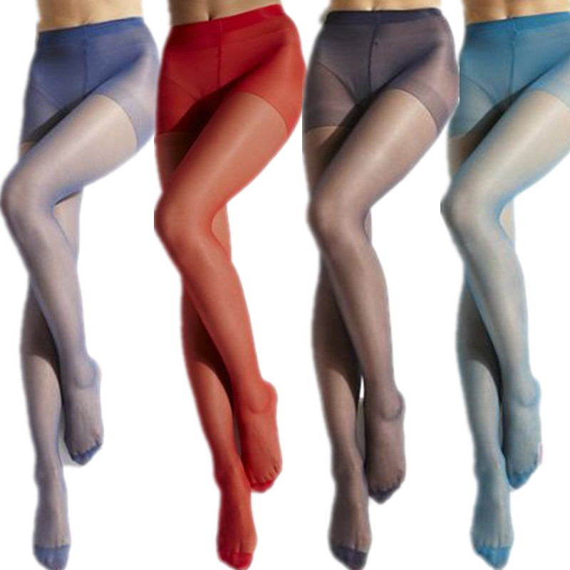 超薄包芯丝彩色加档性感连体袜