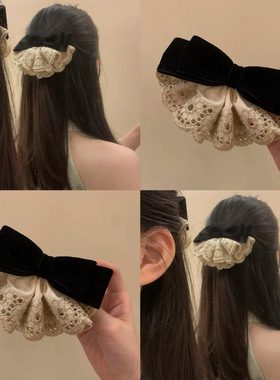 无注册商标蝴蝶结蕾丝花边发夹