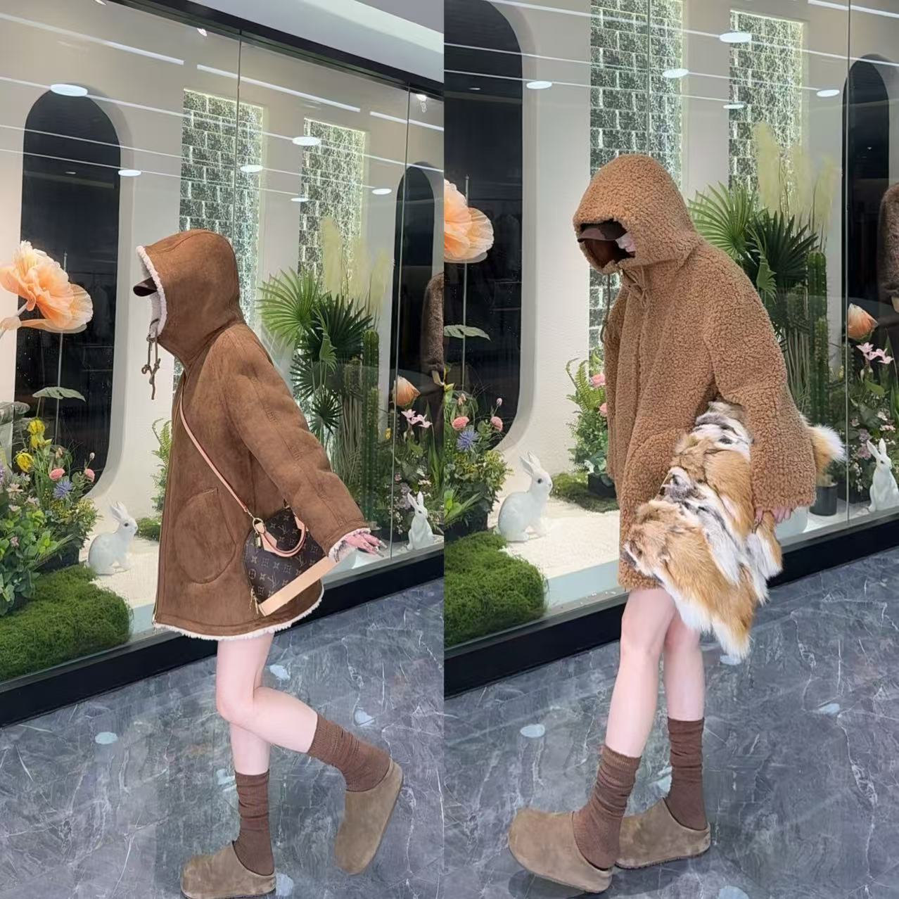 【暖乎乎】露思同款羊毛颗粒绒外套羊筋绒两面穿冬季新款