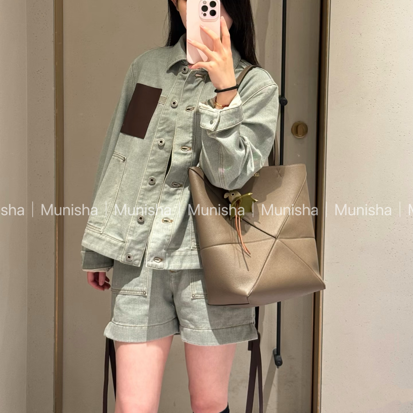 Munisha 陈慧琳同款牛仔外套 2025秋新设计感牛仔外套女 顶配版