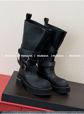 MUNISHA 正确版！ 酷辣女孩 25SS骑士靴 毒液靴机车靴高/中筒靴女