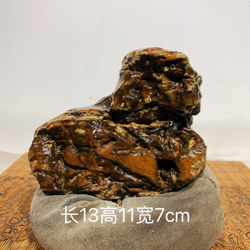 华安玉九龙璧奇石摆件盆景造景鱼缸石头观赏石镇宅纪念品家居客厅