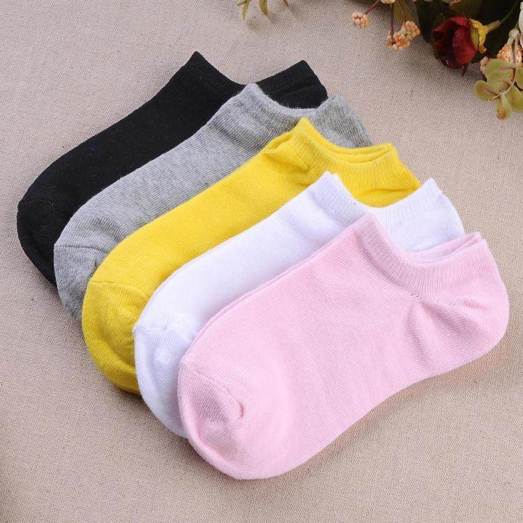 袜子女士纯棉短袜夏季低帮运动袜女袜薄款浅口船袜纯白色短筒棉袜