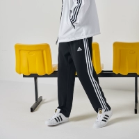 Adidas, осенние черные штаны, свободный прямой крой