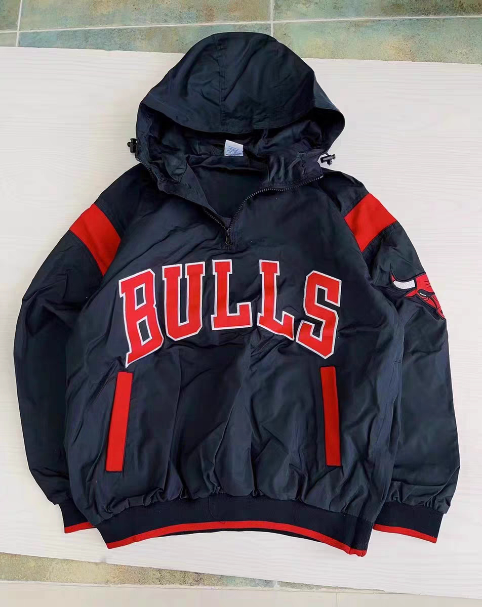 90s薄款美式经典复古公牛队chicago bulls冲锋衣宽松运动街头外套