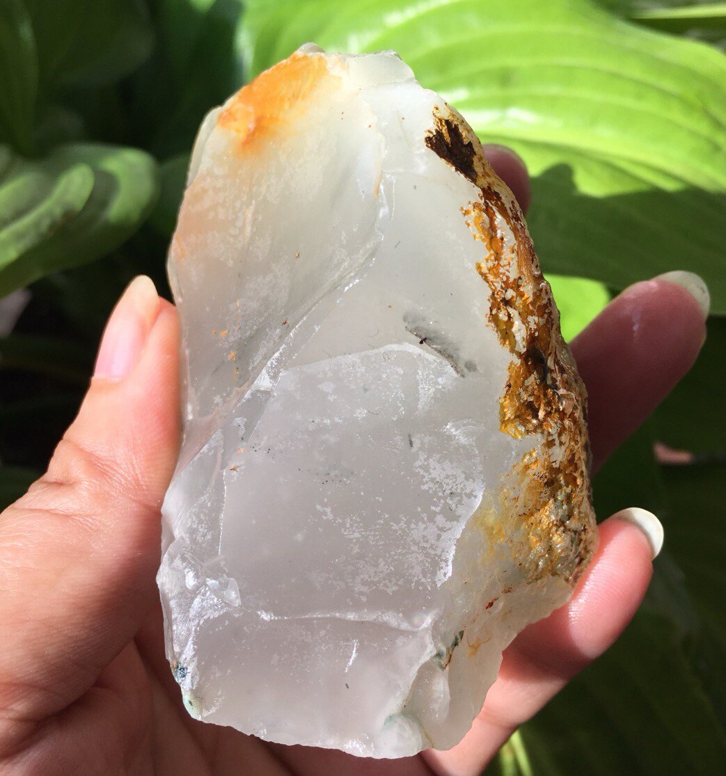 冰糯水头十足媲美翡翠紫绿玛瑙原石重量206克