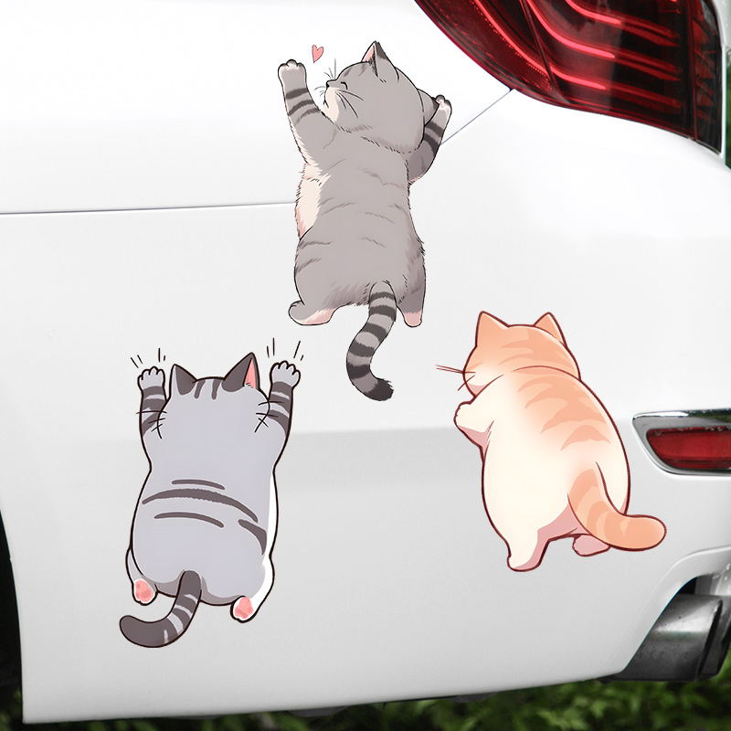 个性搞笑宠物猫咪车贴抓痕车贴纸