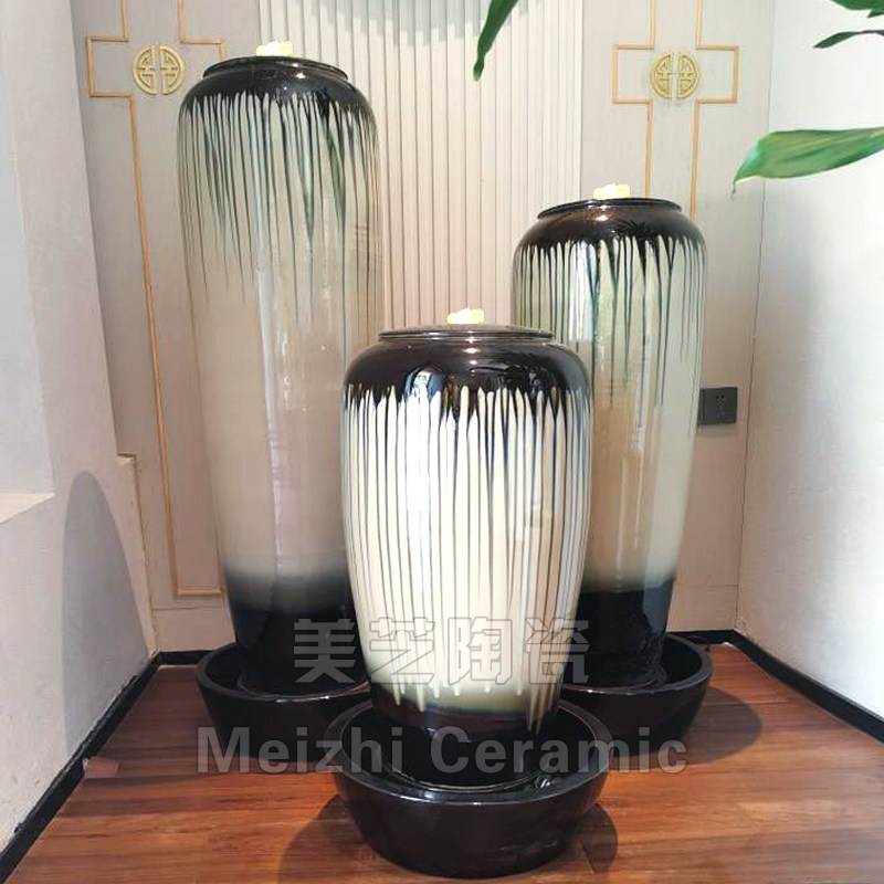景德镇陶瓷流水摆件循环水加湿器喷泉缸流水花瓶水系开业乔迁礼品