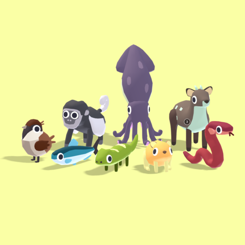 3D模型 章鱼老鼠蛇鹿猴子等动物模型 fbx原始格式/ usdz/gltf/glb