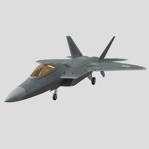 3D模型文件F-22-raptor战斗机模型 gltf 原始格式/usdz/gltf/glb