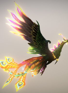 3D模型动漫凤凰鸟 游戏凤凰3D文件 fbx原始格式 usdz/gltf/glb