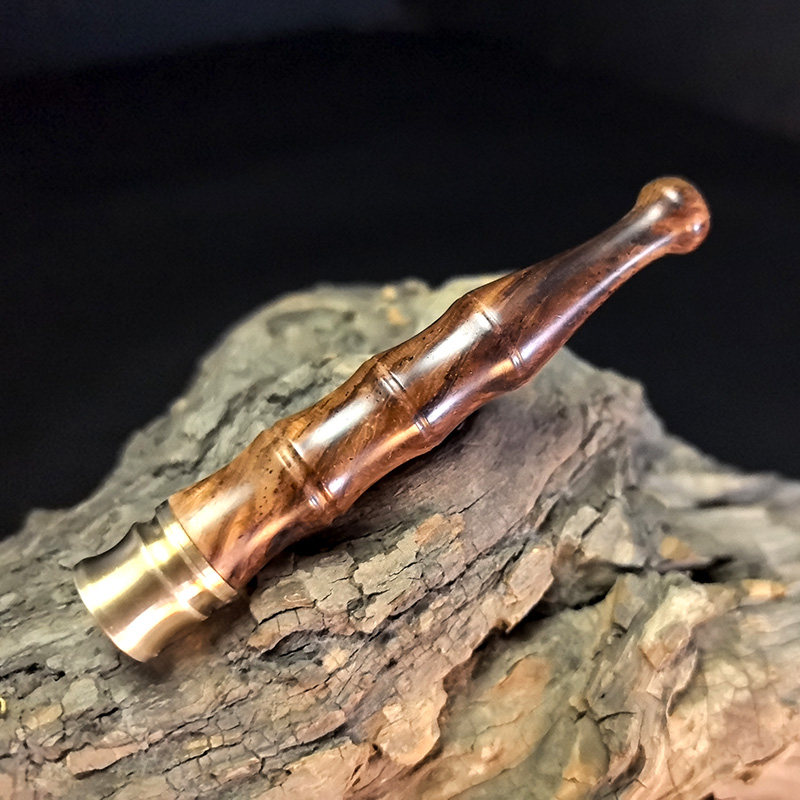 黄花梨烟嘴粗中细三用雕刻竹节红木过滤嘴金属拉杆滤芯循环用礼品