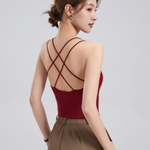 爆款 交叉美背内衣免穿文胸一体吊带背心带胸垫内搭女夏季 2025新款