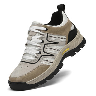 内增高男鞋6cm新款户外徒步鞋男式休闲运动鞋增高百搭真皮跑步鞋8