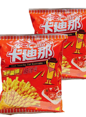 包邮台湾卡迪那洋芋片德州薯条茄汁口味38g休闲童年零食下午茶