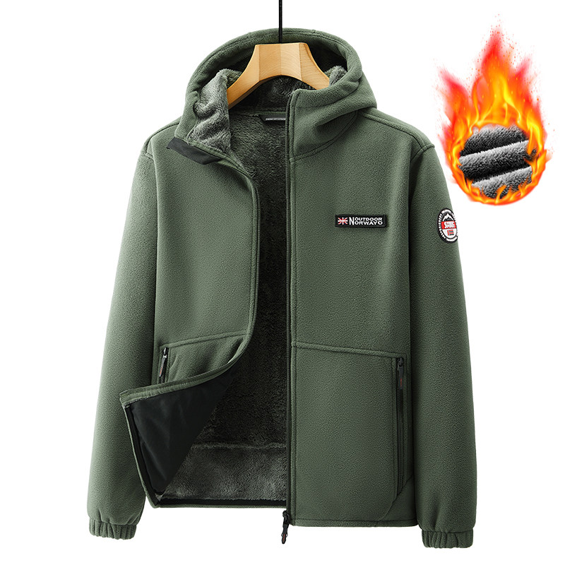 高端出口连帽摇粒绒外套男士秋冬季新款夹克加厚加绒拉链抓绒卫衣,男装,卫衣,淘宝优惠券,粉丝福利购,淘宝优惠卷