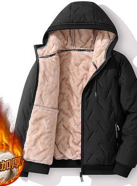 冬季羊羔绒外套加绒加厚棉衣男士羽绒棉服加肥8XL大码保暖衣棉袄