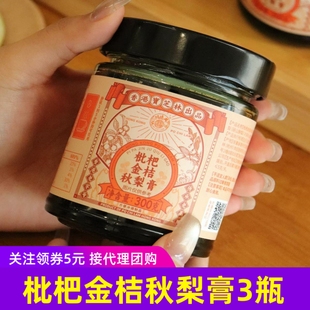 x3瓶装 香港宝芝林出品枇杷金桔秋梨膏 养生冲饮膏300克