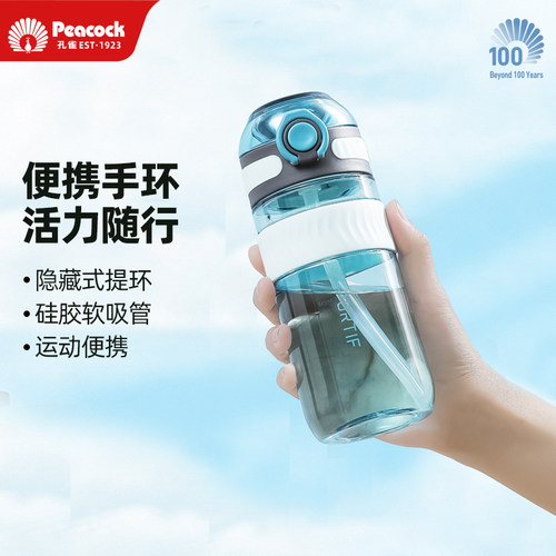 Peacock孔雀一键弹盖吸管随手杯