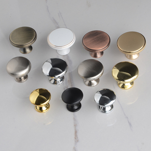 单孔拉手圆形现代简约柜子橱柜衣柜抽屉美式 黑色金色柜门把手欧式