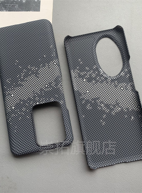 适用荣耀100手机壳碳纤维凯夫拉华为100pro星河漫漫honor100por超薄半包硬壳奢华新款高端不包大孔黑色保护套