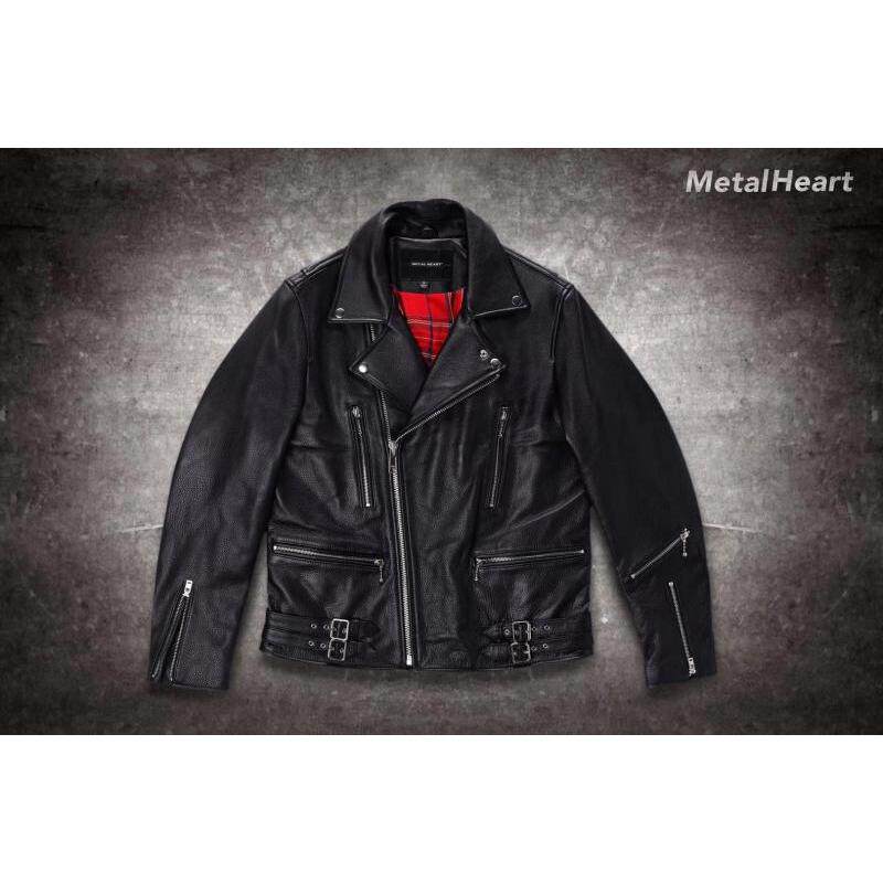 正品金属心哈雷经典斜拉链巡航复古摩托车骑行真皮衣牛皮男四季