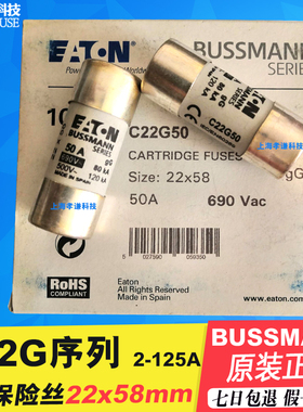 EATON熔断器BUSSMANN保险丝C22G63 63A 690V 22x58mm 80KA gL/gG