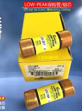 BUSSMANN延时熔断器LPJ-3SP 3A CLASS J陶瓷保险丝底座600V/300V