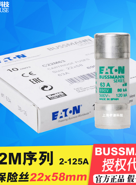 EATON伊顿BUSSMANN保险丝C22M63 63A 690Vac 22x58mm  AM熔断器CE