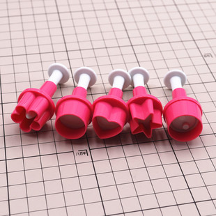 DIY超轻粘土五角星 圆形压模 梅花形 弹簧压模 软陶黏土压型模具
