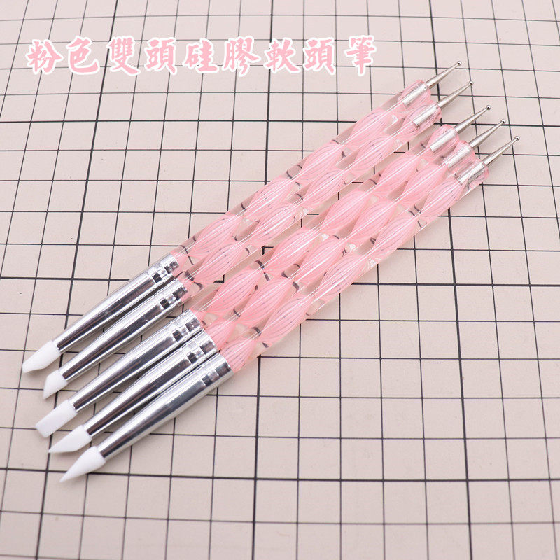 超轻粘土少女心粉色黏土软陶工具硅胶软头笔抹痕笔 5件套抹平笔