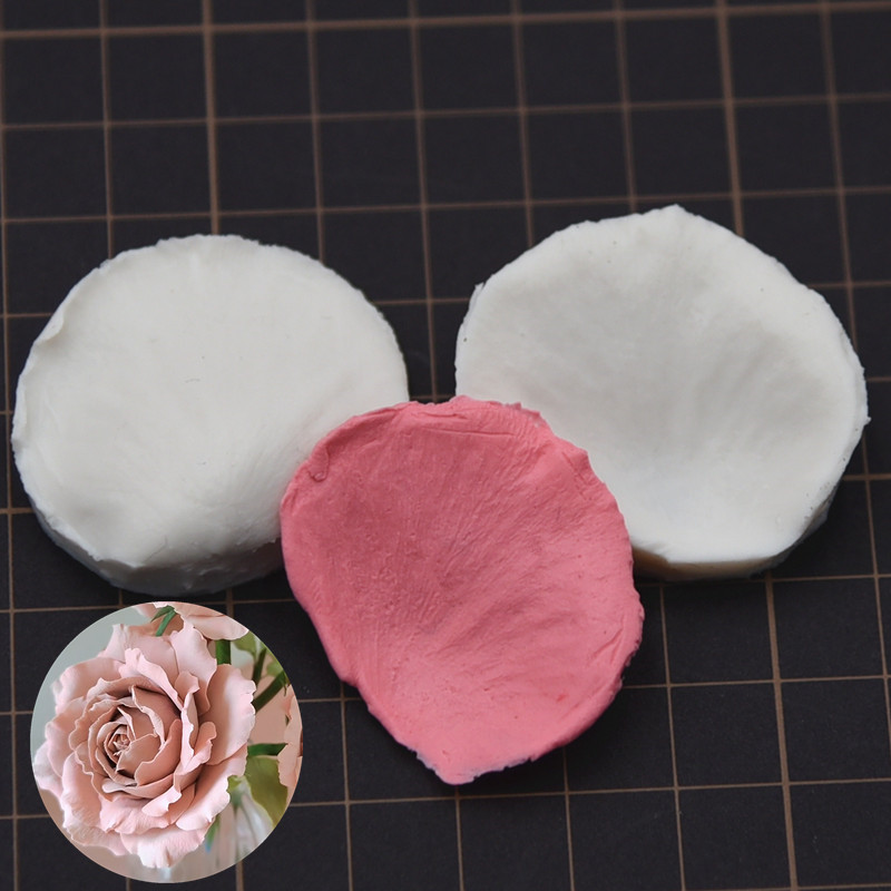 超轻树脂粘土玫瑰花卉仿真花瓣叶子叶脉纹理纹路荷花花艺硅胶模具