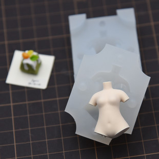 超轻粘土Q版娃娃女素体硅胶黏土模具 身体模具人偶上半身素体模具