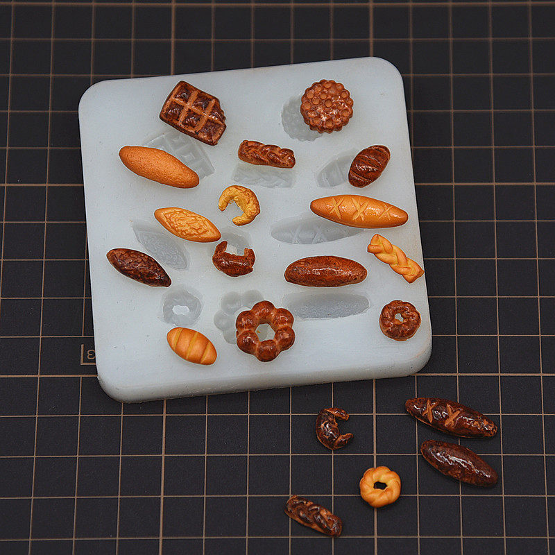 迷你糕点饼干曲奇蛋糕面包模具 diy超轻粘土食玩硅胶模具配件