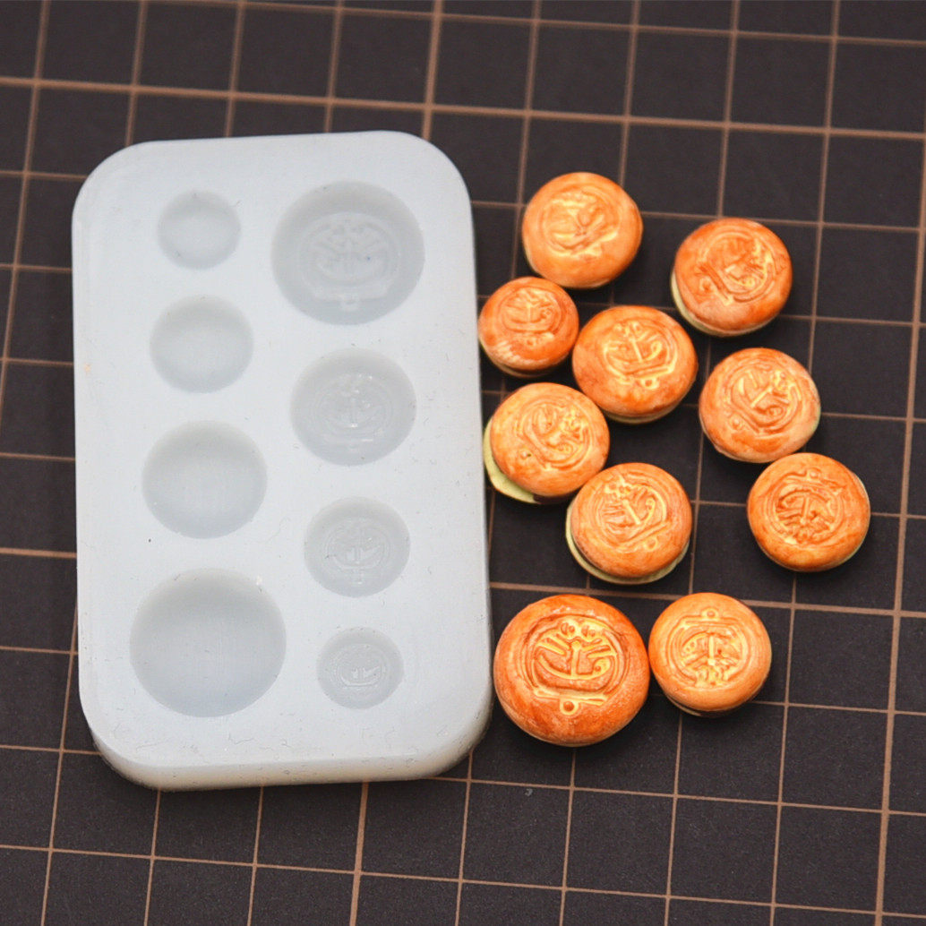 微缩迷你食玩铜锣烧面包甜点硅胶模具 diy超轻粘土食物模具工具