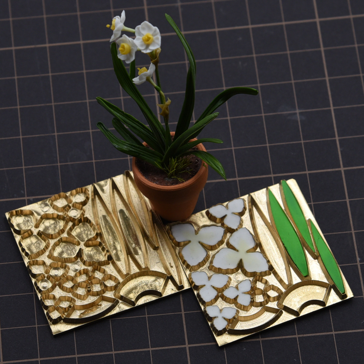 微缩超轻树脂粘土花卉铜压切模 diy精雕金属切模仿真水仙花切模