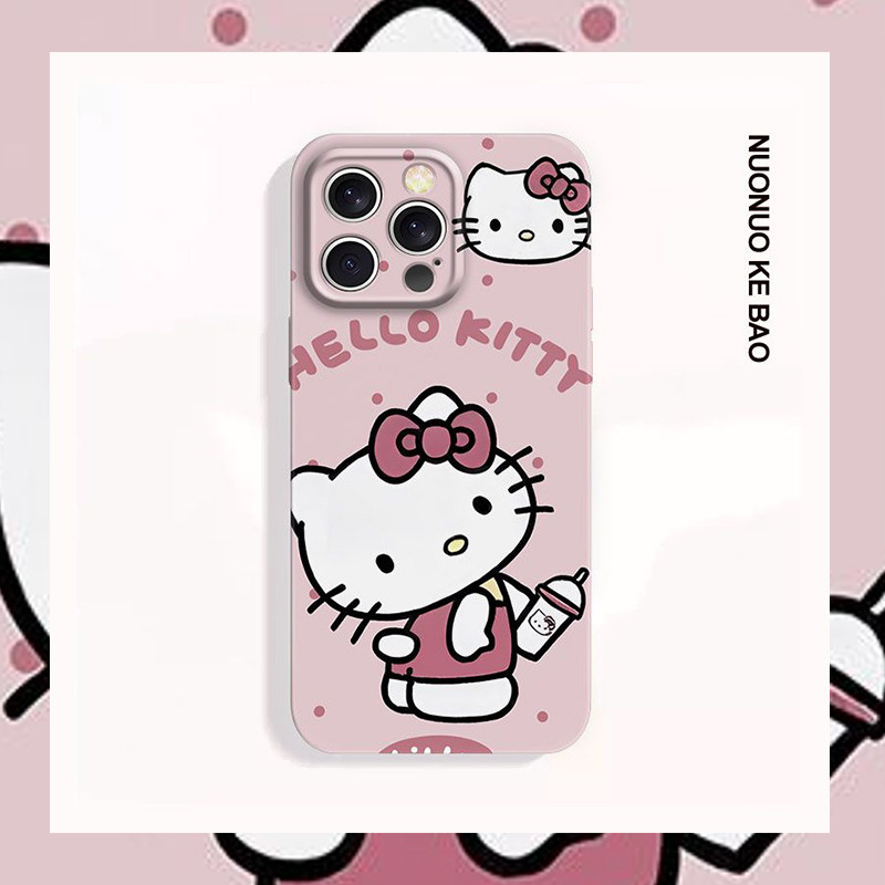 粉色Hello Kitty猫卡通手机壳可爱动物图案保护套适用iPhone17/16Promax荣耀VIVO华为小米14苹果15/13软硬壳