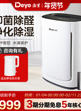 德业空气净化除湿机家用轻音客厅地下室除甲醛颗粒物抽湿机U20A3