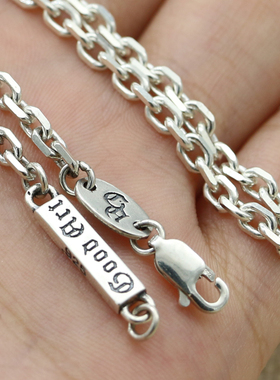 纯银复古太角链日韩风吊坠