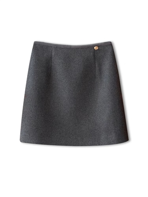 毛呢半身裙2025秋冬新款短款气质高腰小香风加厚a字短裙子显高级