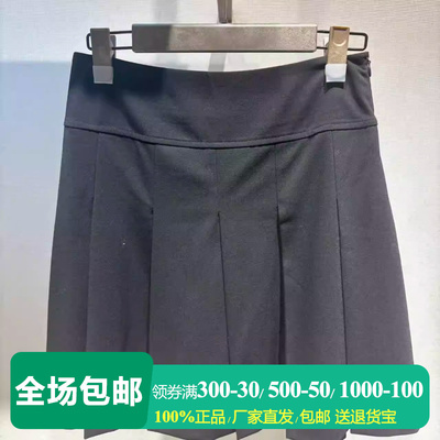 黑色短款百褶半身裙短裙女