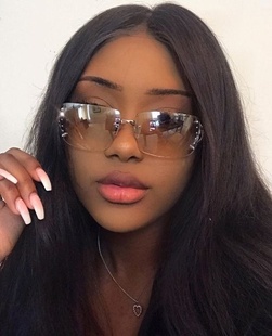 y2kslut欧美ins外贸时尚 复古Vintage无框钻石方框墨镜太阳眼镜