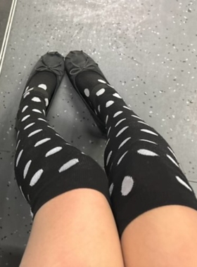 Y2kslut外贸ins个性小众时髦复古美式辣妹四季针织波点过膝长筒袜