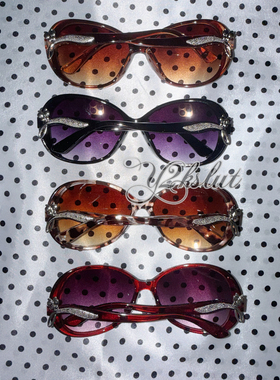 美式复古y2k街拍蝴蝶金属渐变豹纹多色大框墨镜太阳镜sunglasses